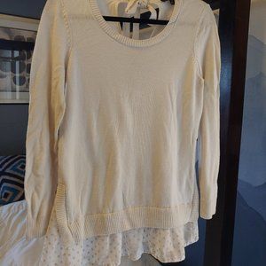 Ann Taylor Layered Blouse - Medium Cream Colored